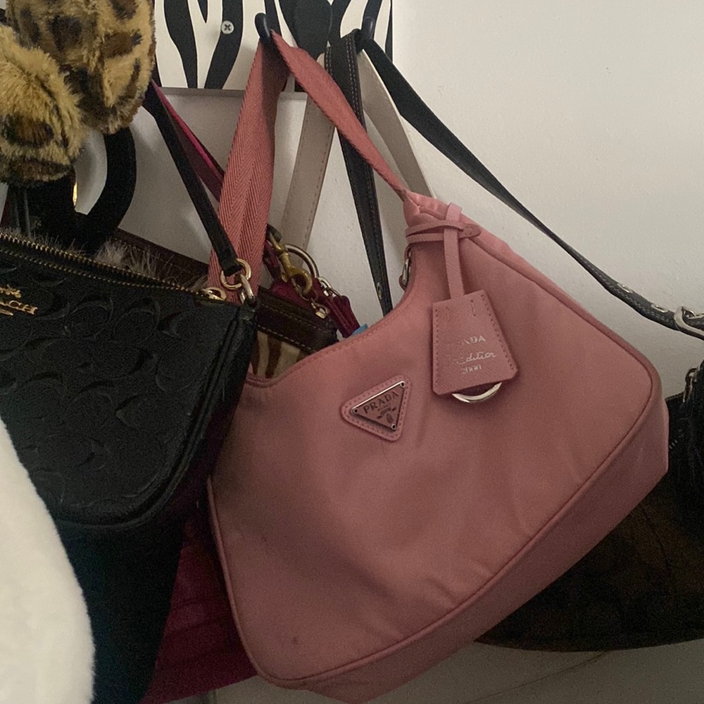 Pink prada shoulder bag